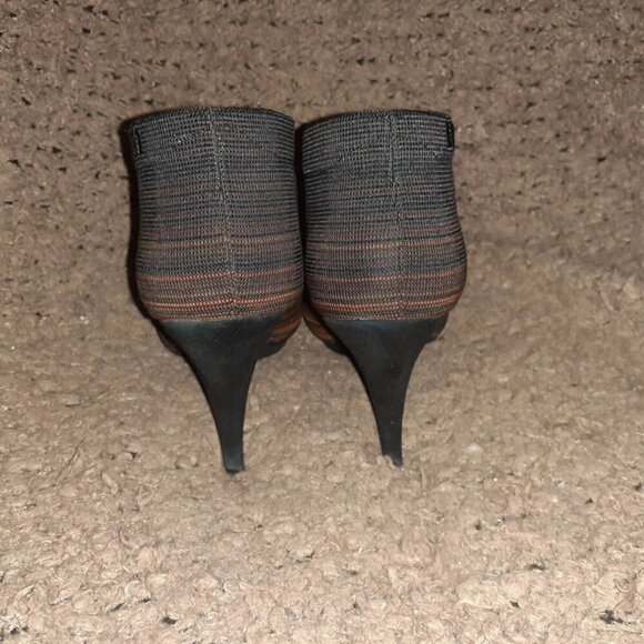 UN UNITED NUDE™ FOLD HI Booties-Black Orange Ombre Stripe-Sz 39-Excellent - Picture 6 of 7